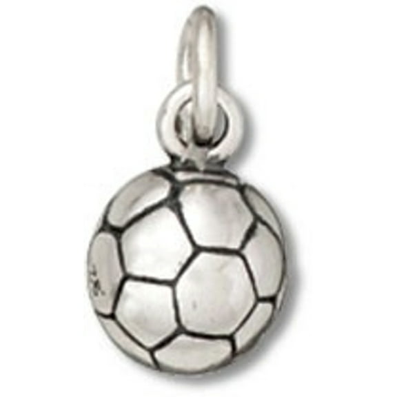Sterling Silver 16" .8mm Box Chain 3D Small Sports Soccer Ball Or Futbol Pendant Necklace