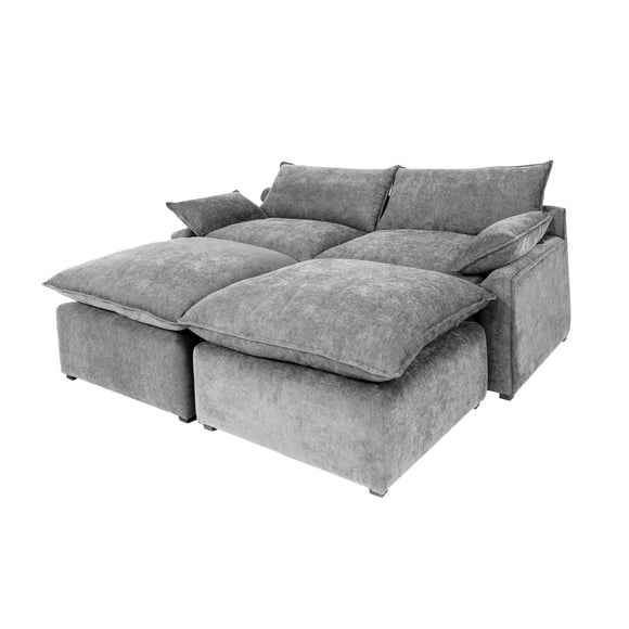 Sala con 2 taburetes Nabu Gris Kessa Muebles