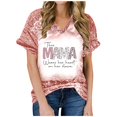 thumbnail image 2 of Fiudx Liquidación de Ofertas Flash Top de Manga Corta con Estampado Degradado para Mujer, Top Sexy de Verano con Cuello En V y Estampado Regular para El Día Del Mes, 2 of 6