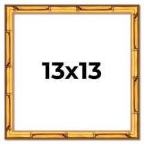 13x13 Frame Gold Bamboo Solid Wood Picture Frame | 1 Inch Moulding Width | Interior Frame Depth