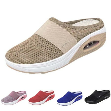 

Zhaomeidaxi Women Air Cushion Platform Mesh Mules Sneaker Sandals for Lady Lightweight Beach Shoes Outdoor Slippers Walking Shoes