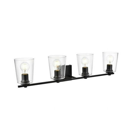 

7.4 in. Kacey 4 Light Black & Clear Bath Sconce
