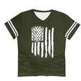 thumbnail image 4 of HAPIMO Summer Shirts for Women Independence Day Short Sleeve Tees O-Neck Pullover Colorblock Stripe Print Tops Loose Blouses Dressy Casual T-Shirts Green XL, 4 of 4
