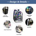 thumbnail image 5 of Large Clear PVC Backpack Heavy Duty See Through Backpack for Adults Work Travel, Navy Tropical Fruit Printed 12L, 5 of 8
