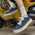 thumbnail image 4 of Men's Vibrant Red Canvas Platform Sneakers, Casual Minimalist Shoes, 4 of 10