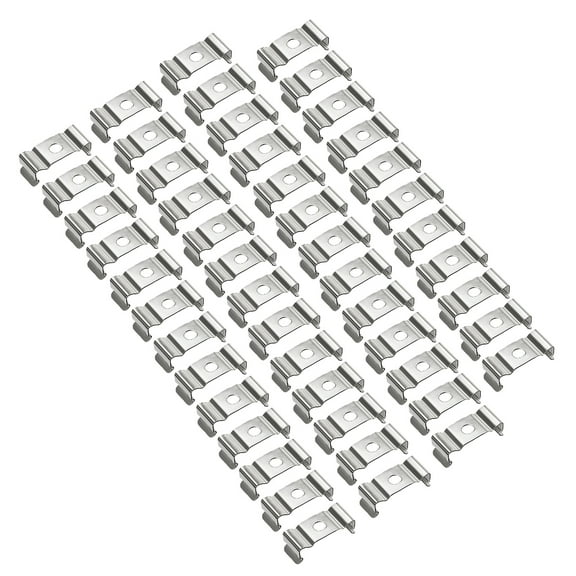 50 Pcs T4 T5 Fluorescent Tube Lamp Socket Lampholder Bracket Clip Silver Tone