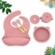 thumbnail image 3 of 6pcs Baby Feeding Set, Silicone Bib, Toddler Training Straw Cup, Baby Self Feeding Spoon Fork – Tableware Suction Cup Bowl For Infant Toddler, 3 of 5