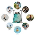 thumbnail image 6 of Wukai Turquoise Beach Kayaking Drawstring Backpack Bag Sport Gym Sackpack Large Size String Backpack Cinch for Women Men-Medium, 6 of 6