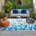 thumbnail image 2 of Ombre Blue Polka Dot Outdoor Rug for Patio/Deck/Porch, Non-Slip Large Area Rug 5 x 8 Ft, Abstract Watercolor Geometric Gradient Indoor Outdoor Rugs Washable Area Rugs, Camping Rug Carpet Runner, 2 of 8