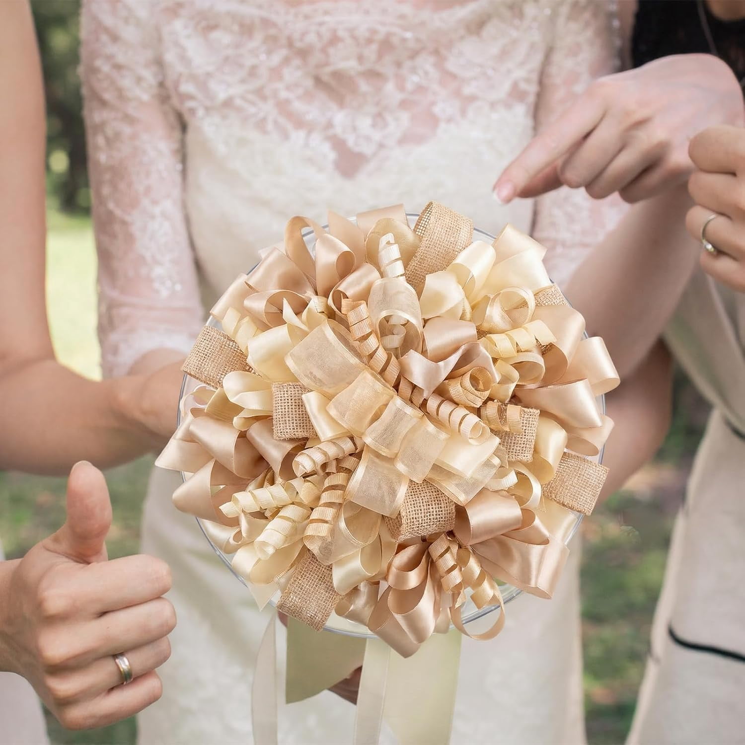 Bridal Shower Ribbon Craft Keepsake Bouquet Wedding Gift Maker Bow for Rehearsal DIY Tradition Decor Bridesmaid Maid of Honor