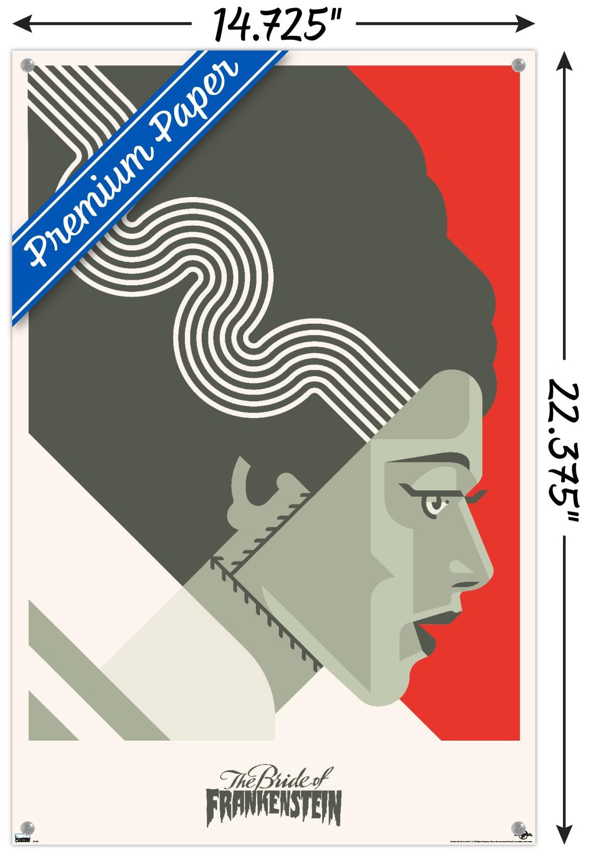 The Bride of Frankenstein - Graphic Wall Poster with Push Pins, 14.725" x 22.375"