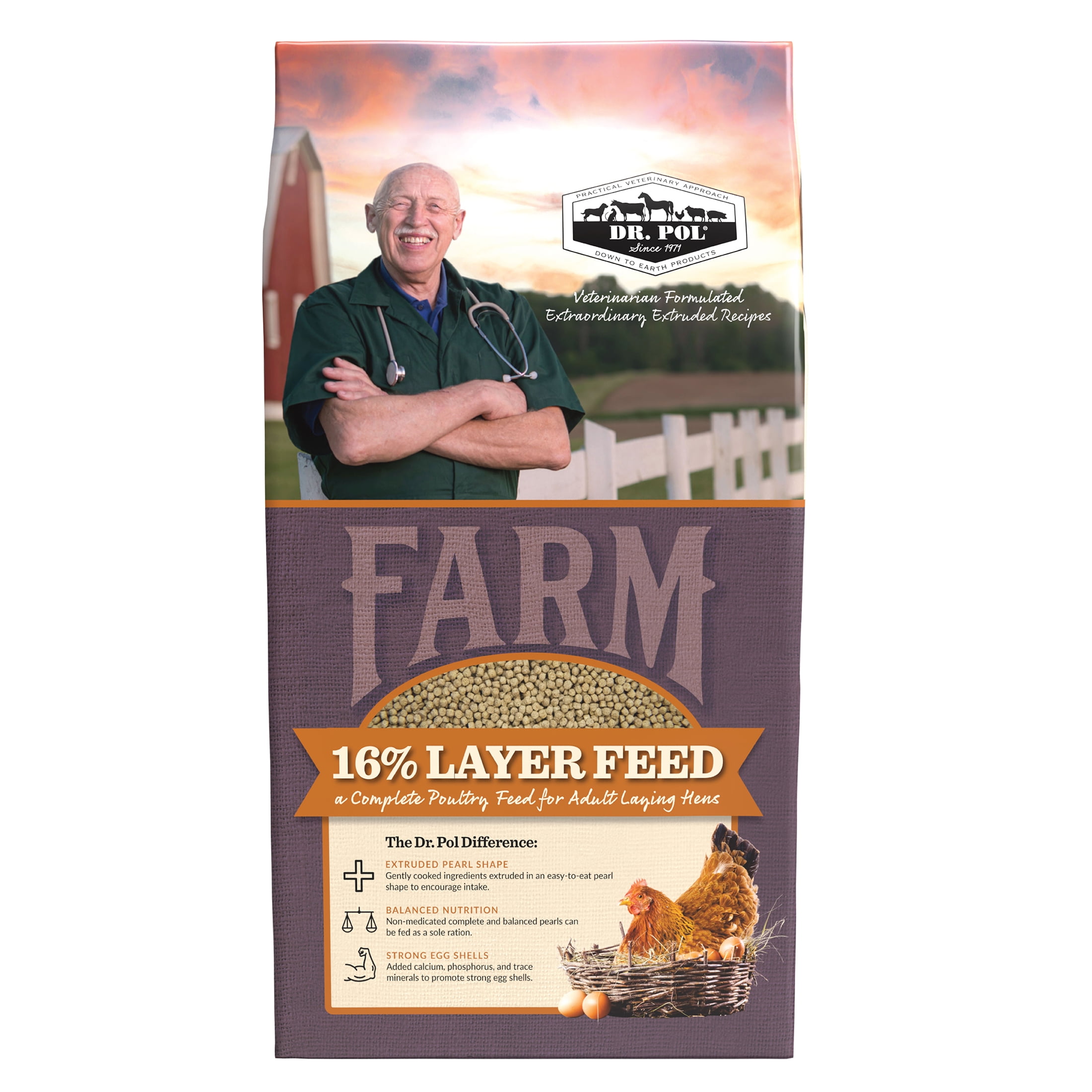 (2 pack) Dr. Pol Healthy Balance 16% Poultry Pearls Layer Chicken Feed, 30 lb. Bag for Chickens and other Poultry
