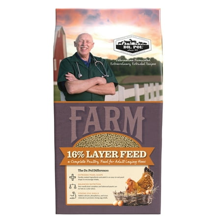 Dr. Pol Healthy Balance 16% Poultry Pearls Layer Chicken Feed, 30 lb. Bag for Chickens and other Poultry