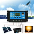 thumbnail image 2 of 12V / 24V Controlador de carga del panel solar Regulador inteligente Puerto USB Control de temporizador de luz de 5V, sobrecalentamiento incorpora Soledad regulador de carga del regulador, 2 of 10
