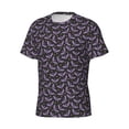 thumbnail image 5 of Vsdgher Bat Purple Print Men's Dry Fit Mesh Athletic Shirts Moisture Wicking Tennis T-Shirt Tops, 5 of 9