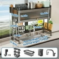 thumbnail image 5 of Adjustable Over Sink Dish Rack 28.34 to 31.49 Inches Space Saving Drying Rack with Cover for Kitchen Shelf Organization Large Capacity Multi Tier Rust Resistant, 5 of 6
