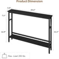 thumbnail image 2 of NEILA 5.9" Slim Sofa Table, 2 Tier Narrow Console Table with Adjustable Shelf, Space-Saving Behind Couch Table for Living Room, Entryway, Hallway, and Foyer,Black, 2 of 7