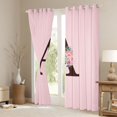 thumbnail image 3 of Erosebridal A Personalized Initial Girl Black Out Curtains,Teens Floral Rose Flowers Curtains Pack of 2 (42x63 Each), 3 of 6