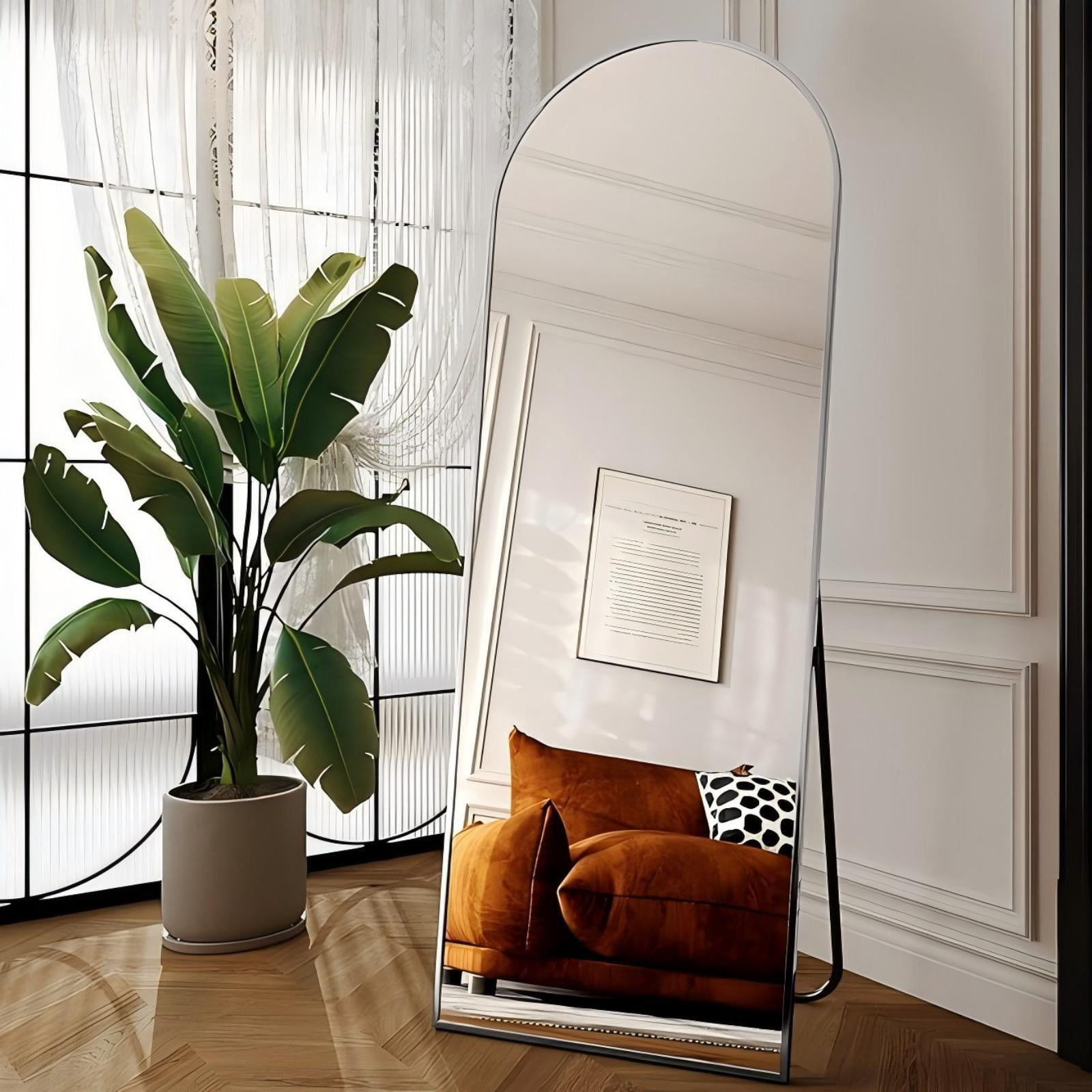 Lumora 71.1"X26" Arched Full Length Mirror Aluminum Alloy Frame Floor Mirror,Silver