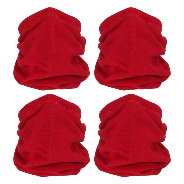 Unique Bargains Winter Neck Warmer, 4 Pack Drawstring Warm Face Scarf Windproof Neck Gaiter, Red