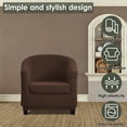 thumbnail image 3 of Jokapy Stretch Club Armchair Cover, Washable Tub Chair Slipcover with Seat Cushion Cover, Coffee, 3 of 10