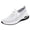 White, variant on Womens Lightweight Breathable Mesh Slip On Walking Sneakers Cushioned Everyday Shoes - Gray,Size 7.5