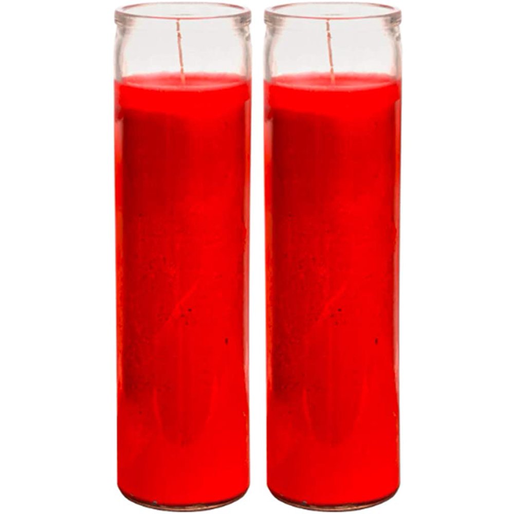 Prayer Candles Red Wax Candle (2 Pc Bulk) Great for Sanctuary, Vigils