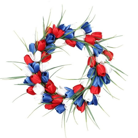 

Independence Day Wreath Simulation Tulip Rattan Garland Pendant
