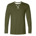 thumbnail image 4 of Men Long Sleeve Crew Neck Shirts Casual Pullover Underwear Tops Slim Fit Thermal Undershirt Base Layer, 4 of 5