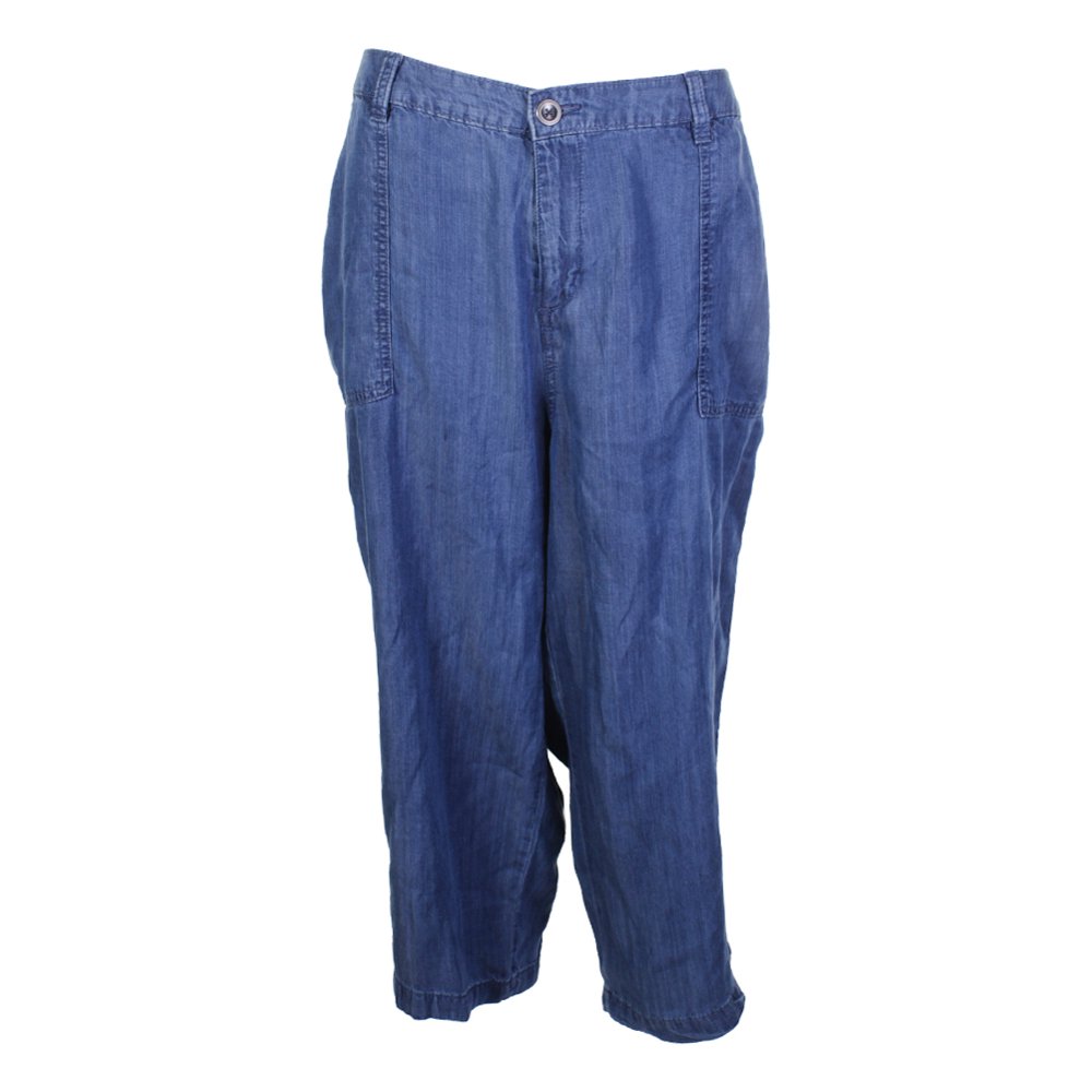 Style & Co. Style & Co Plus Size Chambray Blue WideLeg Cropped Jeans