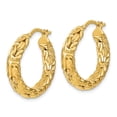 thumbnail image 2 of 14k Polished Textured Hoop Earrings, 2 of 2