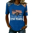 thumbnail image 3 of Youpwaven 250th Anniversary USA Shirt, Women's America 250 Merchandise, 1776 We The People Patriotic Flag Graphic Tee, 2026 Commemorative Color Block Top, 3 of 5