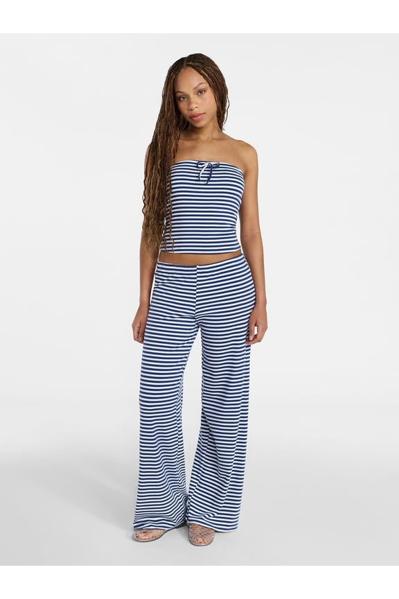 Striped Tube Top and Pants Set, 2-Piece, Women's XXS-XXL