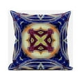 thumbnail image 3 of Pastel Floral Squares Suede Zippered Pillow w Insert Blue Muted Orange Cream 16", 3 of 5