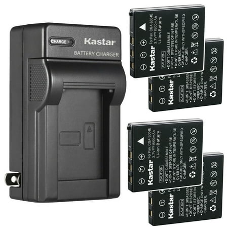 Kastar 4-Pack Battery and AC Wall Charger Replacement for Panasonic CGA-S004 CGA-S004A CGA-S004A/1B S004E/1B DMW-BCB7 Battery DE-992 992a Charger Panasonic Lumix DMC-FX2 Lumix DMC-FX7 Camera