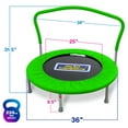 thumbnail image 5 of Sportspower My 1st Trampoline 36" Indoor/Outdoor Mini Rebounder Trampoline with No-Gap Padded Cover, for Toddlers & Kids, Max Weight Capacity 220 LBS - LIME GREEN, 5 of 6