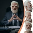thumbnail image 2 of Máscara facial de abuelo anciano de Halloween, emulsión realista, máscara facial humanoide arrugada, máscara de anciano para fiesta, Mardi Gras, cubierta para la cabeza, 2 of 7