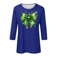 thumbnail image 4 of FDGIU ‌‌‌‌‌‌‌Women's St. Patrick's Day Graphic Tee - Short Sleeve Crew Neck Comfort Fit Shamrock Print, 4 of 5