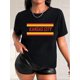 thumbnail image 1 of Camiseta Para Mujer De Verano Para Uso Diario, Viajes, DesplazamientosChic Colorful Letter Print Casual Tee for Women - Crew Neck, Short Sleeve, Breathable Polyester - Perfect for Spring/Summer/Fall, 1 of 7