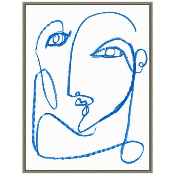 Amanti Art Blue Self I Framed Canvas Wall Art Print