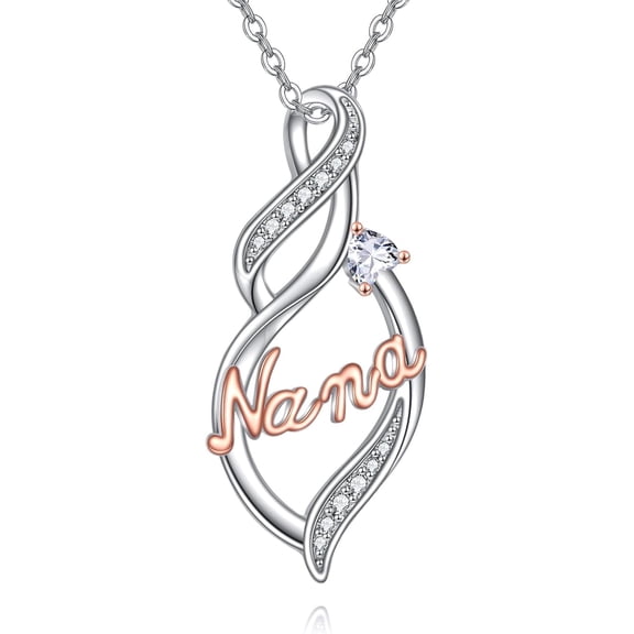 Nana Necklace 925 Sterling Silver Nana Infinity Heart Pendant Necklace Mothers Day Jewelry Gifts for Women Mom