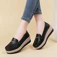 thumbnail image 5 of Black Female Platform Shoes With Wedge Heel Breathable Round Toe Comfortable For Daily Use, 5 of 9