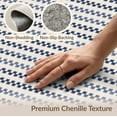 thumbnail image 6 of ODIKA 3'x5' Blue White Geometric Striped Design Washable Area Rug Modern Handwoven Pattern with Motifs for Hallway, Laundry Room, Non-Slip, Flatweave, Easy Care, 6 of 7