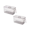 thumbnail image 1 of Oleegame 2PC Kids Snack Boxes For School Kitchen Storage Basket Kitchen Storage Basket Clear Stackable Fridge Storage Containers With Handle Bread Box For Kitchen Counter Airtight, 1 of 9