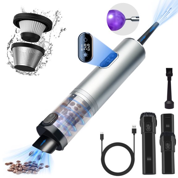 Handheld Vacuum Cleaner, 13000Pa Powerful Car Vacuum Cleaner, Handheld Vacuum Cordless Small Vacuum Cleaners for Pet Hair Vehicle Home Office