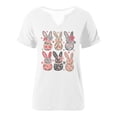 thumbnail image 5 of YUEHUA Easter Shirts for Women Happy Bunny Shirt Easter Eggs Printed Tshirt Floral Rabbit Holiday Graphic Tee, 5 of 5