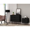 thumbnail image 2 of Manhattan Comfort Rockefeller Wood Dresser and Nightstand in Black, 2 of 10