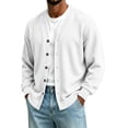 thumbnail image 2 of cllios Cardigan Sweaters for Men V Neck Casual Lightweight Button Down Knitted Cardigan Sweater Solid Color Long Sleeve Cardigans White S-XXXL, 2 of 6