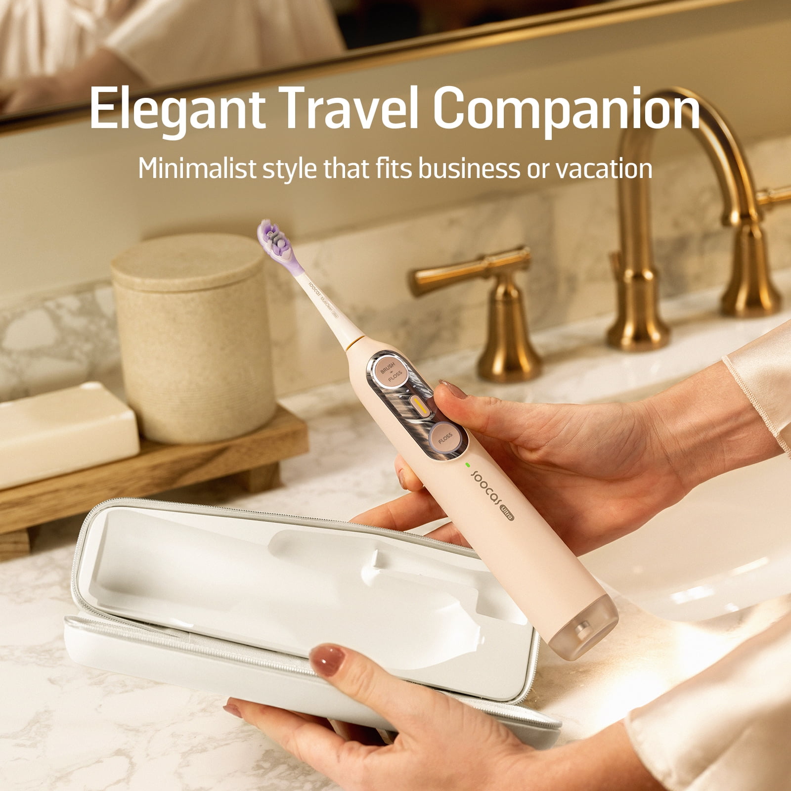 Soocas NEOS II Electric Toothbrush Travel Case(New Version), Compatible with both NEOS II and NEOS II Ultra, White