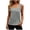 Gray-03, variant on Women’s Square Neck Sleeveless Tank Top, Vertical Pleated Casual Blouse, Lightweight Summer Cami